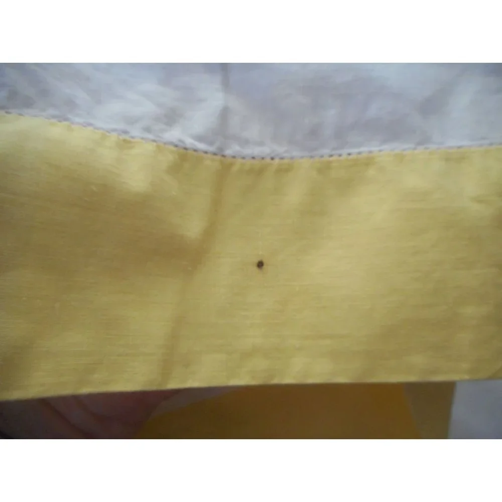 Vintage Yellow White embroidered HIS standard pillowcase - Estate Find #1